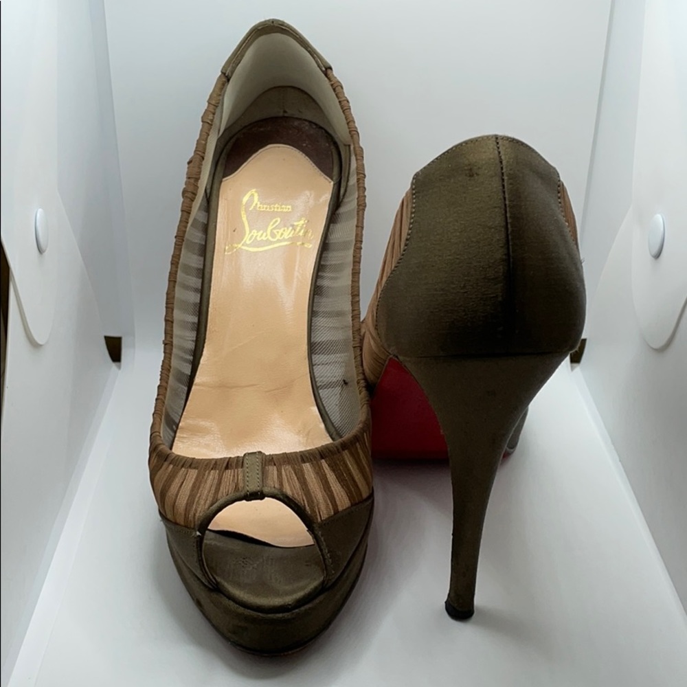 Christian Louboutin Brown Sheer Heels